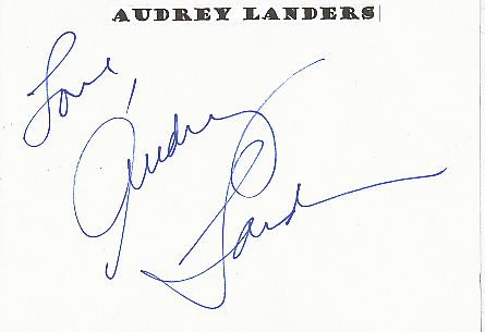 Audrey Landers  Film+ TV  Autogramm Karte original signiert 