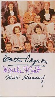 Walter Pidgeon † 1984 & Jean Pierre Aumont † 2001 &  Marsha Hunt  Film & TV Autogramm Foto original signiert 