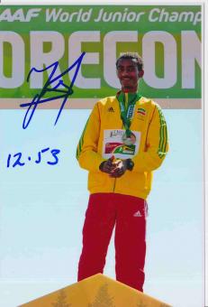 Yomif Kejelcha Äthiopien  Leichtathletik Autogramm Foto original signiert 
