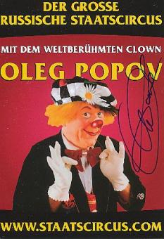 Oleg Popov † 2016 Clown Legende  Autogrammkarte original signiert 