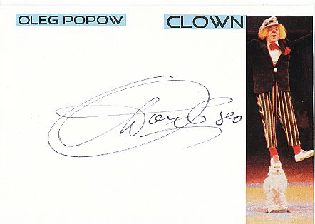 Oleg Popov † 2016 Clown Legende  Autogramm Karte original signiert 