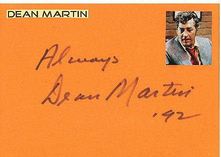 Dean Martin † 2017  Film & TV Autogramm Karte original signiert 