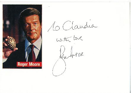 Roger Moore † 2017  James Bond  Film & TV Autogramm Karte original signiert 