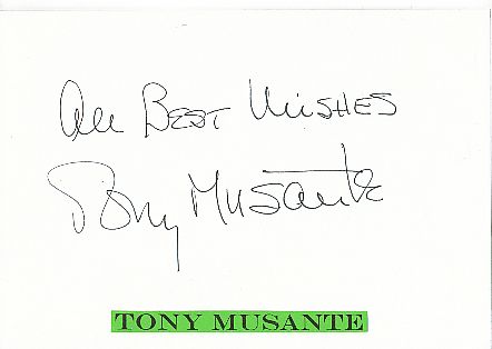 Tony Musante † 2013  Film & TV Autogramm Karte original signiert 