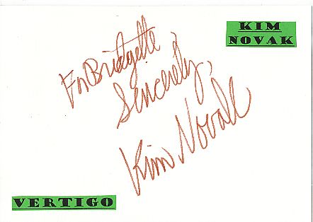 Kim Novak  Film+ TV  Autogramm Karte original signiert 