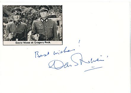 David Niven † 1983  Film & TV Autogramm Karte original signiert 