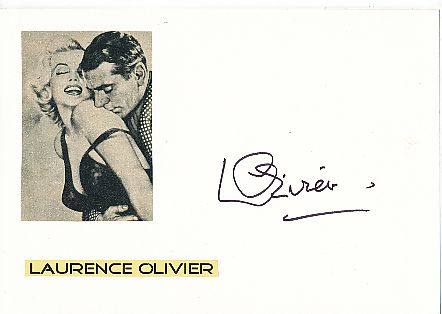 Laurence Olivier † 1989  Film & TV Autogramm Karte original signiert 
