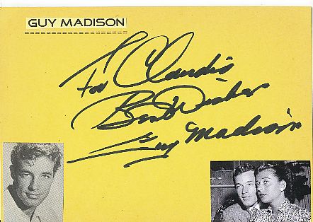 Guy Madison † 1996  Film & TV Autogramm Karte original signiert 