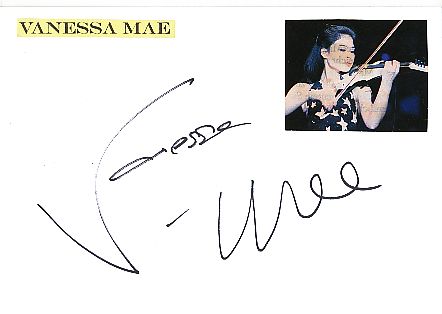 Vanessa Mae  Musik  Autogramm Karte original signiert 