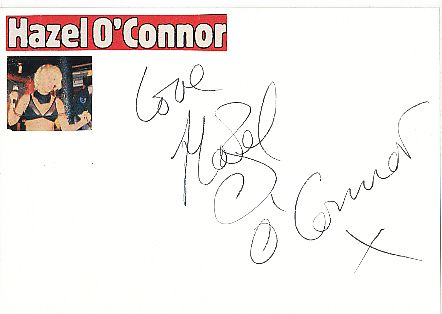 Hazel O' Connor  Musik  Autogramm Karte original signiert 