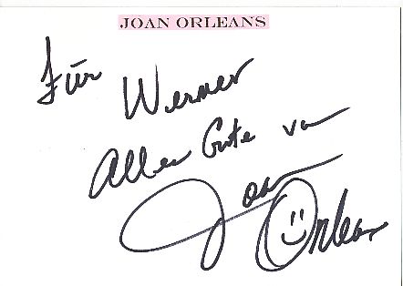 Joan Orleans  Musik  Autogramm Karte original signiert 