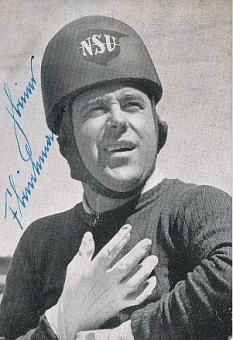 Heiner Fleischmann † 1963  NSU  Motorrad Sport Autogrammkarte original signiert 