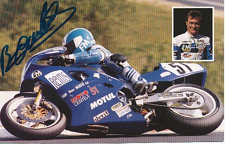 Bruno Bonhuil † 2005  Motorrad Sport Autogrammkarte original signiert 