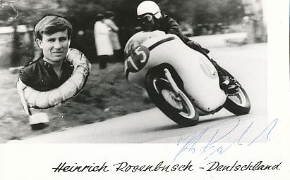 Heinrich Rosenbusch †  Motorrad Sport Autogrammkarte  original signiert 
