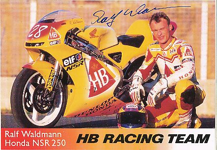 Ralf Waldmann † 2018  Motorrad Sport Autogrammkarte Aufkleber original signiert 