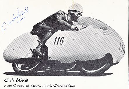 Carlo Ubbiali † 2020  Italien 9 x Weltmeister  Motorrad Sport Autogrammkarte  original signiert 