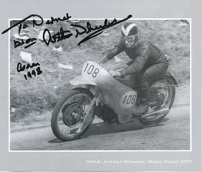 Arthur Wheeler † 2001  GB  Motorrad Sport Autogrammkarte  original signiert 