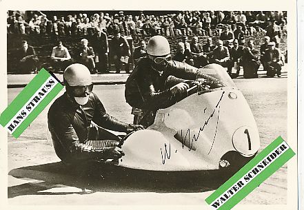 Walter Schneider † 2010 Motorrad Seitenwagen Gespanne Autogrammkarte  original signiert 