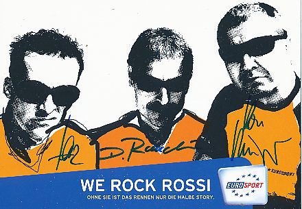 Dirk Raudies + Ron Ringguth + Lenz Leberkern  Eurosport  TV Sender Autogrammkarte original signiert 