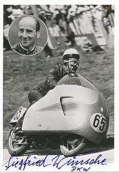 Siegfried Wünsche † 2000  DKW  Motorrad Sport Autogramm Foto original signiert 