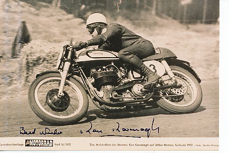 Ken Kavanagh † 2019  Australien  2 x Weltmeister  Motorrad Sport Autogramm Foto original signiert 