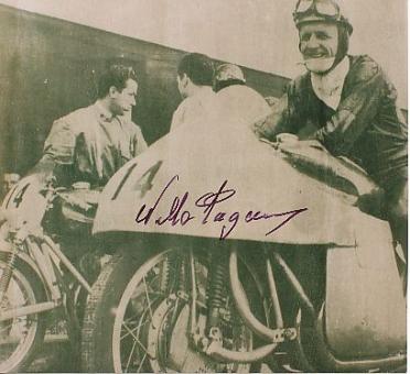Nello Pagani † 2003 Italien  Motorrad Sport Autogramm Foto original signiert 