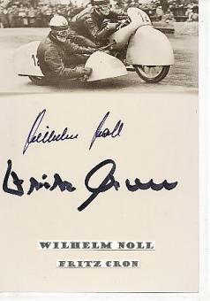 Wilhelm Noll † 2017 & Fritz Cron † 2017  Seitenwagen Gespann Motorrad Autogramm Foto original signiert 