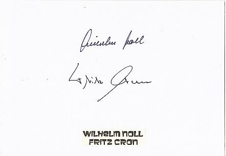Wilhelm Noll † 2017 & Fritz Cron † 2017 Motorrad Seitenwagen Gespanne Autogramm Karte  original signiert 