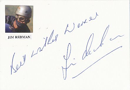 Jim Redman  GB  6 x Weltmeister  Motorrad Sport Autogramm Karte  original signiert 