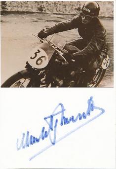 Umberto Masetti † 2006 Italien  2 x Weltmeister  Motorrad Sport Autogramm Karte  original signiert 