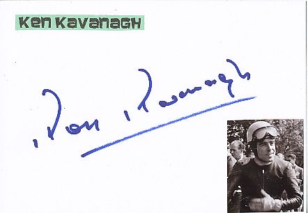 Ken Kavanagh † 2019 Australien 2 x Weltmeister  Motorrad Sport Autogramm Karte  original signiert 
