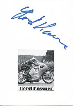 Horst Kassner † 2019 NSU  Motorrad Sport Autogramm Karte  original signiert 