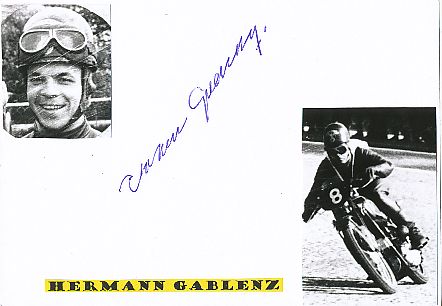 Hermann Gablenz † 2000  Motorrad Sport Autogramm Karte  original signiert 