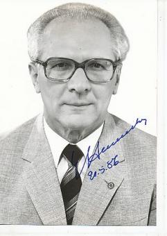 Erich Honecker † 1994 DDR SED Politik Autogrammkarte  original signiert 