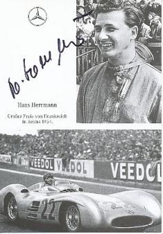 Hans Herrmann  Mercedes  Formel 1 Auto Motorsport  Autogrammkarte  original signiert 