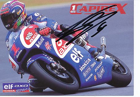 Loris Capirossi  Italien  3 x Weltmeister Motorrad Sport Autogrammkarte  original signiert 