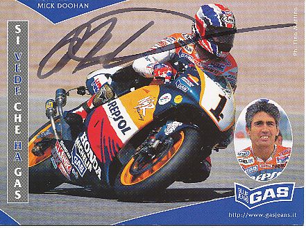 Mick Doohan  Australien  5 x Weltmeister Motorrad Sport Autogrammkarte  original signiert 