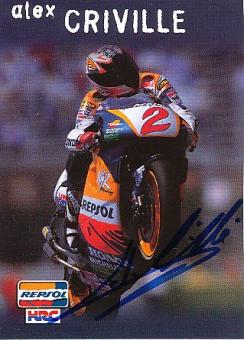 Alex Criville  Spanien  2 x  Weltmeister  Motorrad Sport Autogrammkarte  original signiert 