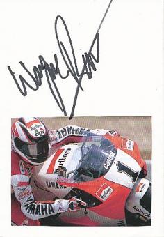 Wayne Rainey  USA  3 x  Weltmeister Motorrad Sport Autogramm Karte  original signiert 