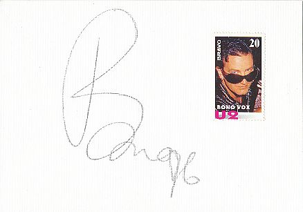 Bono Vox  U2  Musik  Autogramm Karte original signiert 