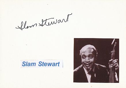 Slam Stewart † 1987  USA Jazz Musik Autogramm Karte original signiert 