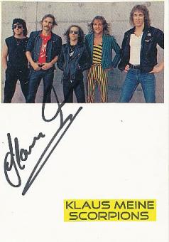 Klaus Meine  Scorpions  Musik  Autogramm Karte original signiert 