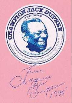 Champion Jack Dupree † 1992  Jazz  Musik Autogramm Karte original signiert 