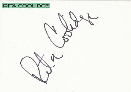 Rita Coolidge  Musik  Autogramm Karte original signiert 