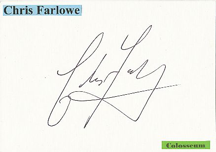 Chris Farlowe  Colosseum  Musik  Autogramm Karte original signiert 