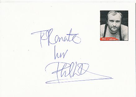 Phil Collins  Genesis  Musik  Autogramm Karte original signiert 