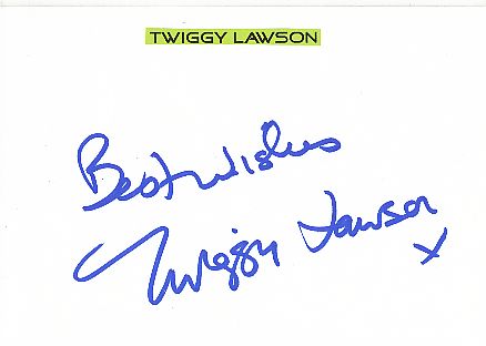 Twiggy Lawson  Musik & Film & Model  Autogramm Karte original signiert 