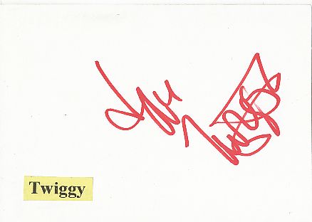 Twiggy Lawson  Musik & Film & Model  Autogramm Karte original signiert 