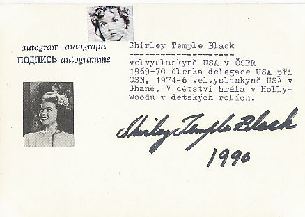 Shirley Temple † 2014  Film & TV Autogramm Karte original signiert 