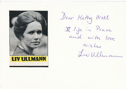 Liv Ullmann  Film & TV Autogramm Karte original signiert 